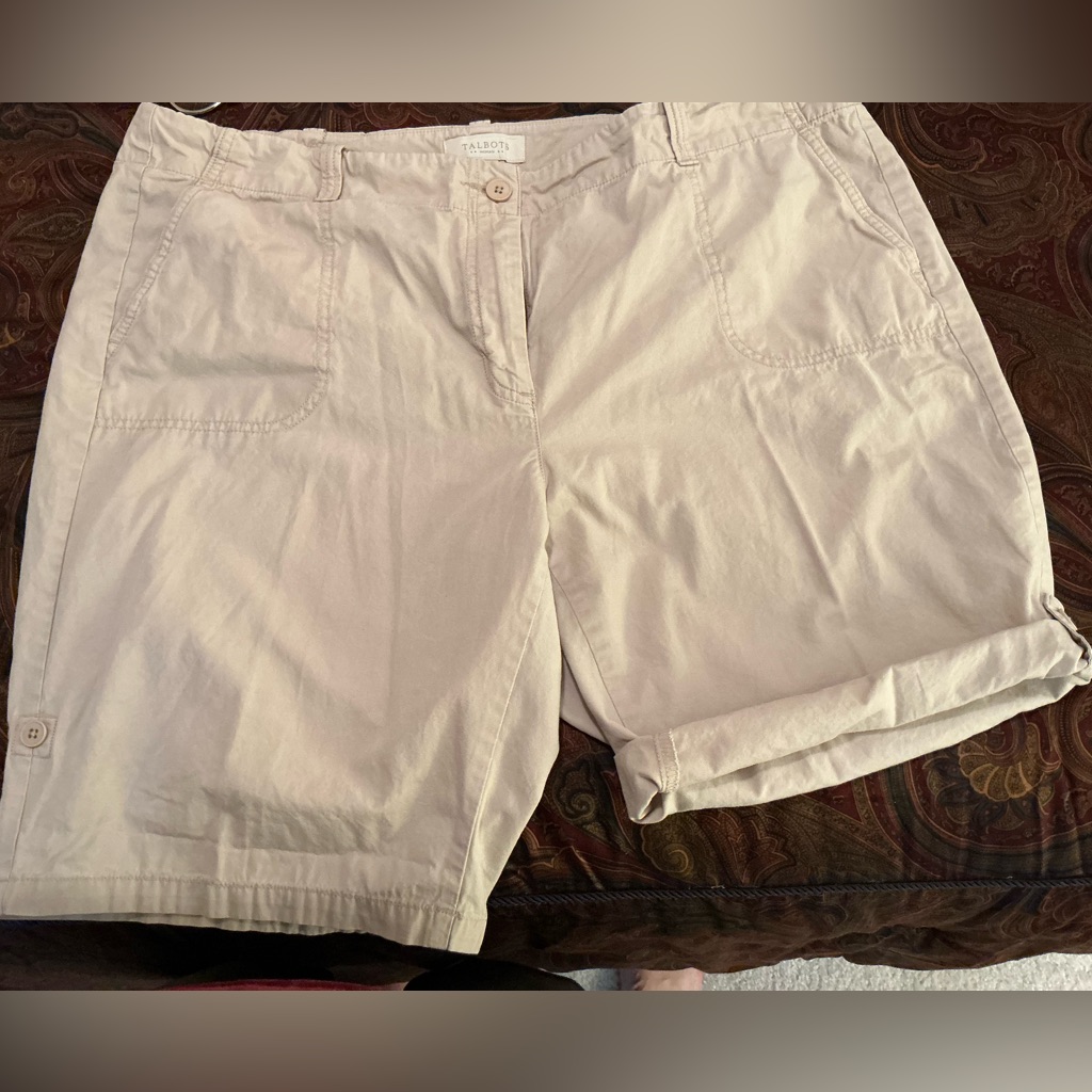 Talbots Tan Bermuda Shorts Classic Cotton Blend